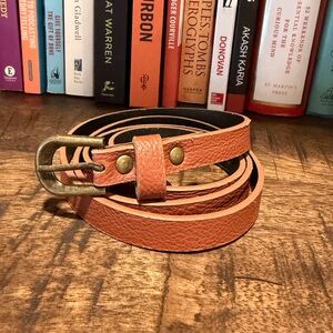 Vintage Brown Skinny Belt